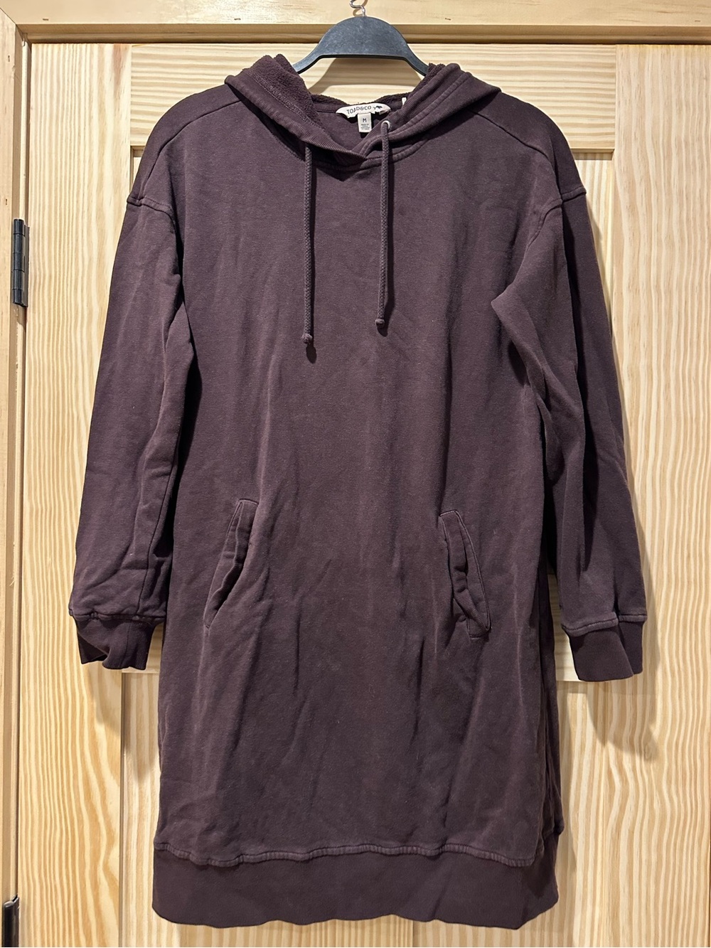 Toad&Co Long Hooded Sweatshirt Dress in Brown